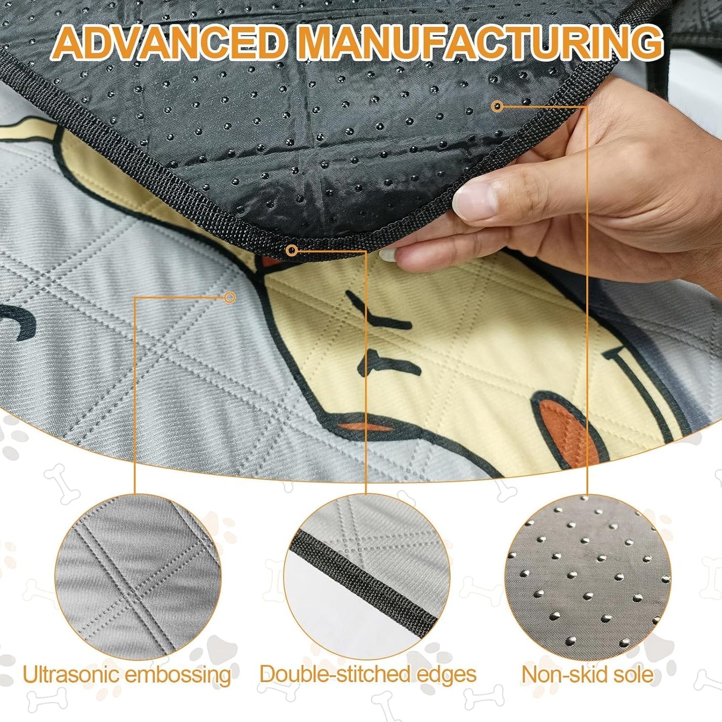 Washable Dog Pee Pads 4-Pack (47x32in) – Leak-Proof, Non-Slip & Absorbent Puppy Training Mats for Crates & Home – Grey